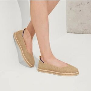 🆕️🥿ROTHY'S The Espadrille, Gold Diamond Metallic - Size 13
